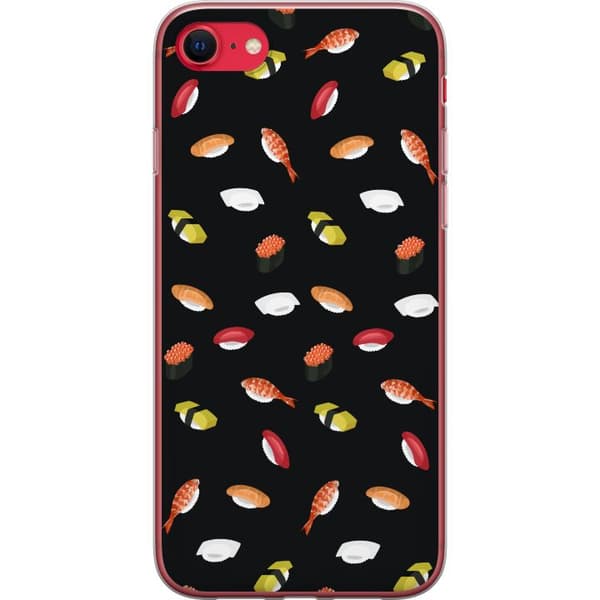 Kompatibel Mobilcover til Apple iPhone 7 Mønster med sushi, nigiri, rejer og rogn mod sort baggrund sort