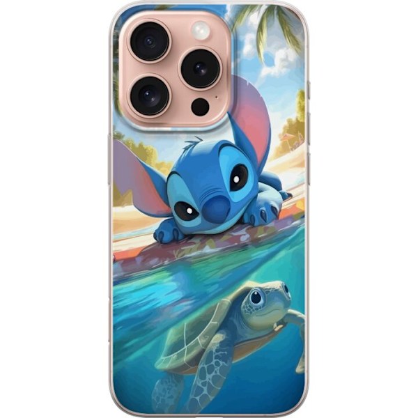 Apple iPhone 16 Pro Genomskinligt Skal Stitch med sköldpadda