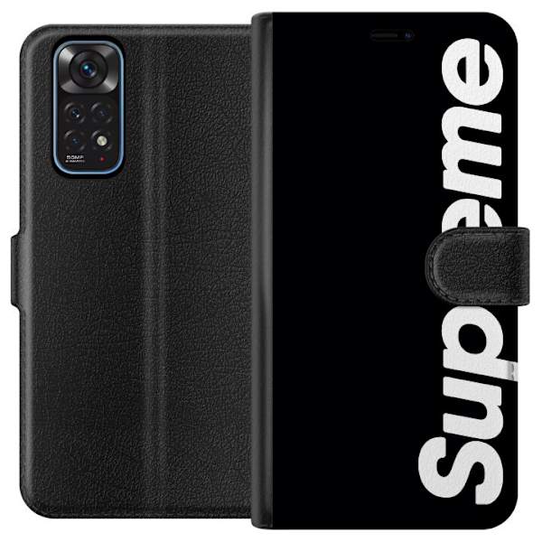 Xiaomi Redmi Note 11 Plånboksfodral Supreme Svart Vit Streetwear Design Klassisk Modeikon Trend Urban Stil Grafiskt Motiv Populär