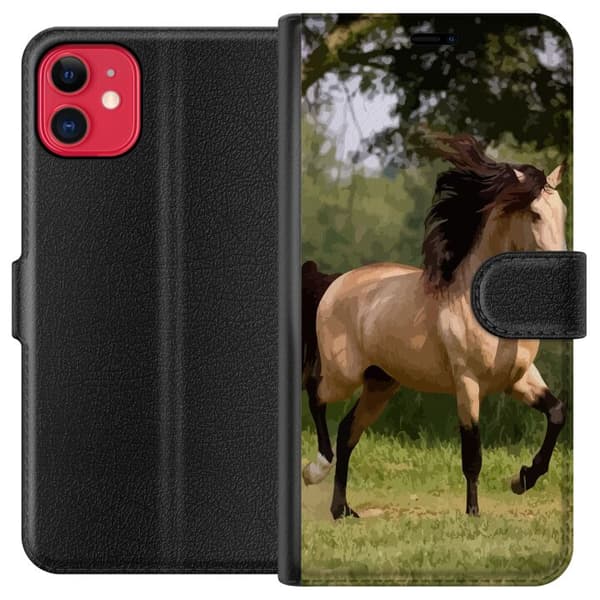 Kompatibel Tegnebogsetui til Apple iPhone 11 Hest