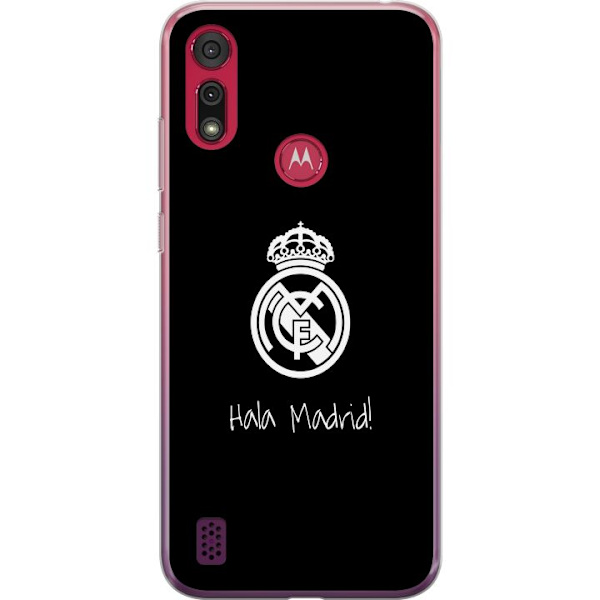 Motorola Moto E6s (2020) Läpinäkyvä kuori Real Madrid Emblem Jalkapallo Ylpeys Valkoinen Kulta Seuramerkki Mestarit La Liga Fanit Ikoninen Urheilu
