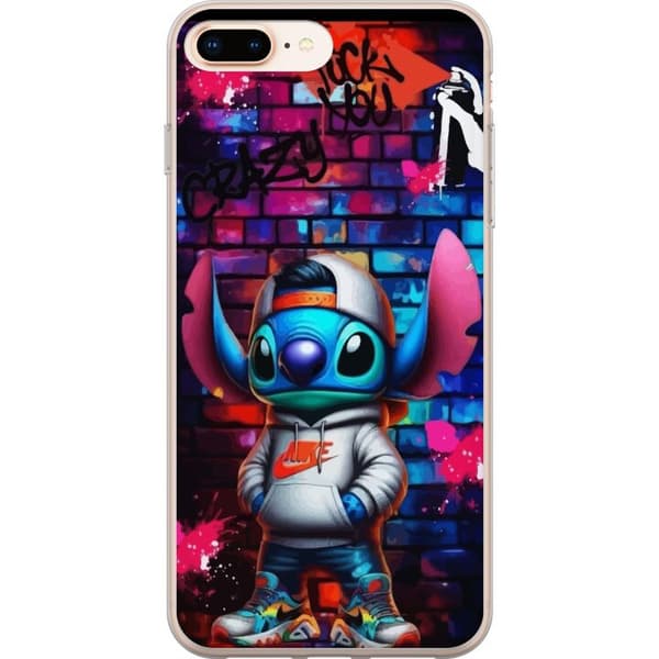 Kompatibelt Mobildeksel til Apple iPhone 8 Plus Gatekunstalien i hettegenser i neon-graffitistil