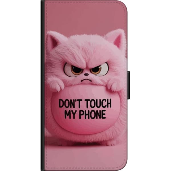 Kompatibel Tegnebogsetui til OnePlus 9 Pro Vred lyserød kat med tekst - kattemotiv i lyserøde nuancer pink