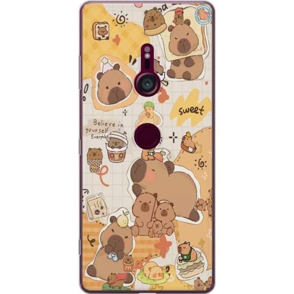 Sony Xperia XZ3 Läpinäkyvä kuori Kawaii capybara mobilskal med gulliga djurmotiv