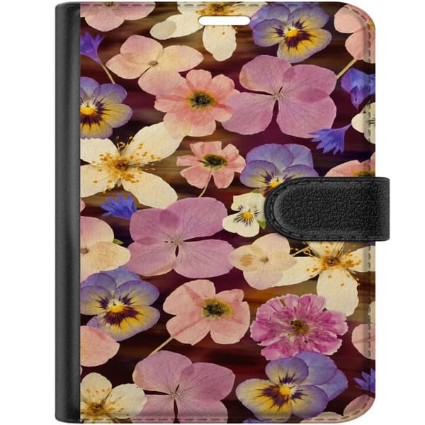Kompatibel Tegnebogsetui til Apple iPhone Duo Pink blomsterblanding pink