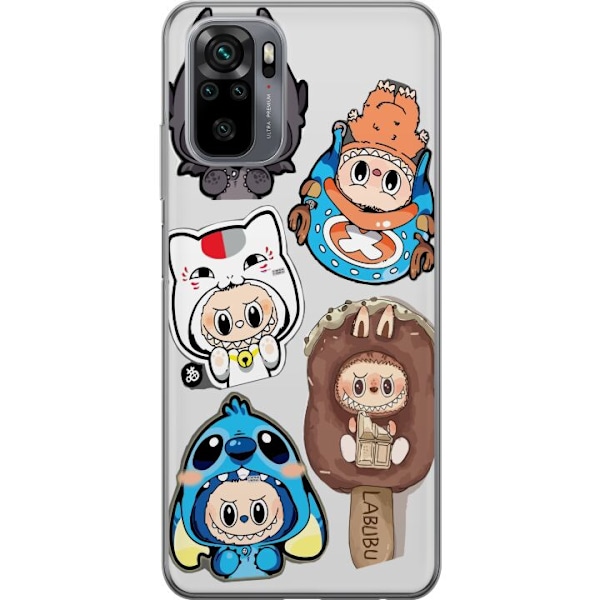 Xiaomi Redmi Note 10S Läpinäkyvä kuori Labubu hahmokokoelma - Pop Mart Labubu The Monsters väriluulisessa muotoilussa