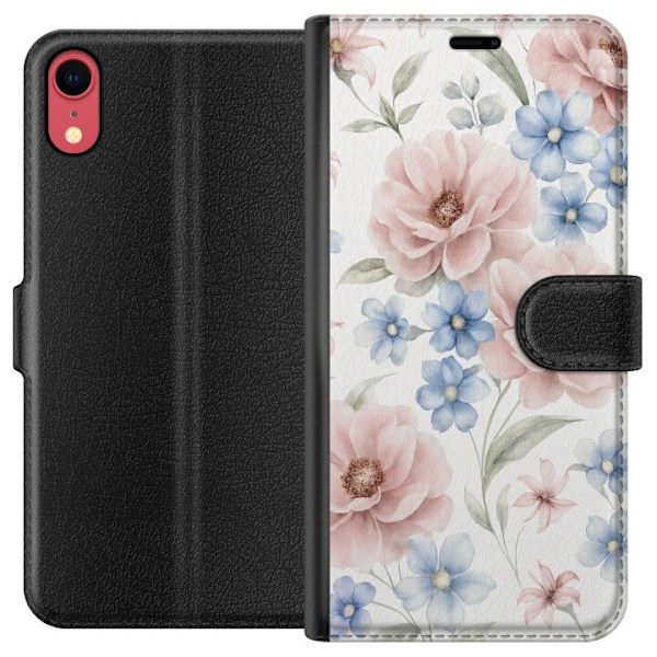 Apple iPhone XR Plånboksfodral Romantiska blommor