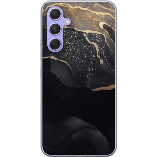 Kompatibelt Mobildeksel til Samsung Galaxy A54 Svart gull abstrakt
