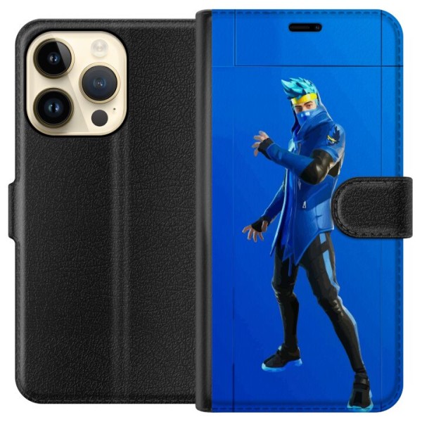 Apple iPhone 14 Pro Lompakkokotelo Fortnite - Ninja Blue