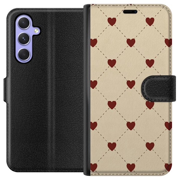 Samsung Galaxy A54 Plånboksfodral Heart Grid