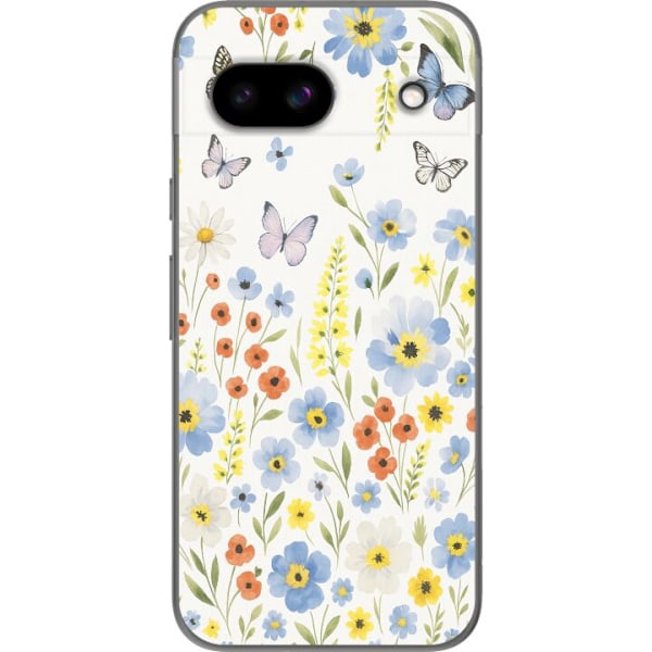 Google Pixel 8a Läpinäkyvä kuori Kesäkukat