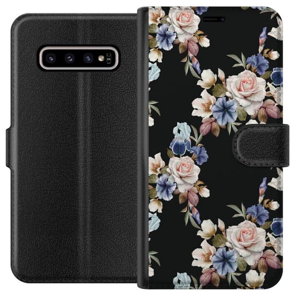 Kompatibelt Lommeboketui til Samsung Galaxy S10+ Blomster