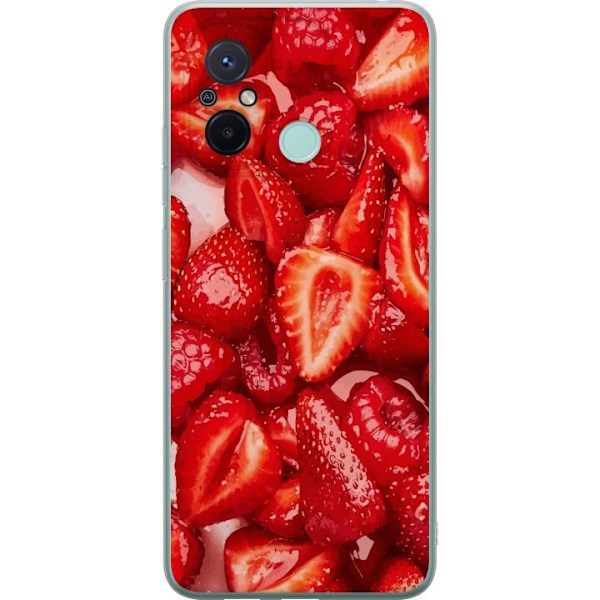 Xiaomi Redmi 12C Läpinäkyvä kuori Mansikkakuviointi - makea