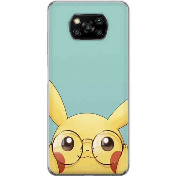 Xiaomi Poco X3 NFC Gennemsigtig cover Pikachu briller