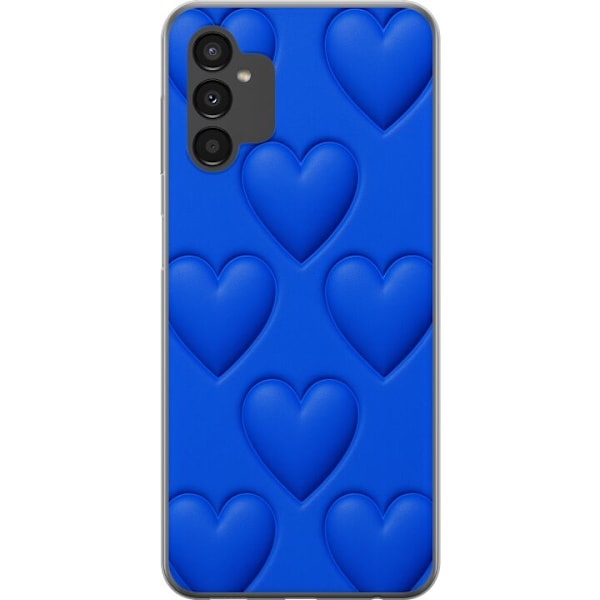Samsung Galaxy A04s Läpinäkyvä kuori Siniset Sydämet