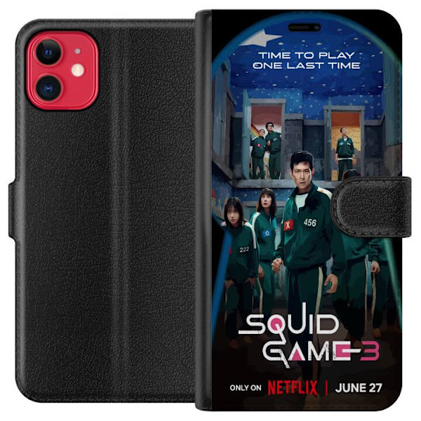 Apple iPhone 11 Plånboksfodral Squid Game Säsong 3 Seriefigurer Populärt TV Serie Motiv Ikoner Spänning Drama Asiatisk Design Trend