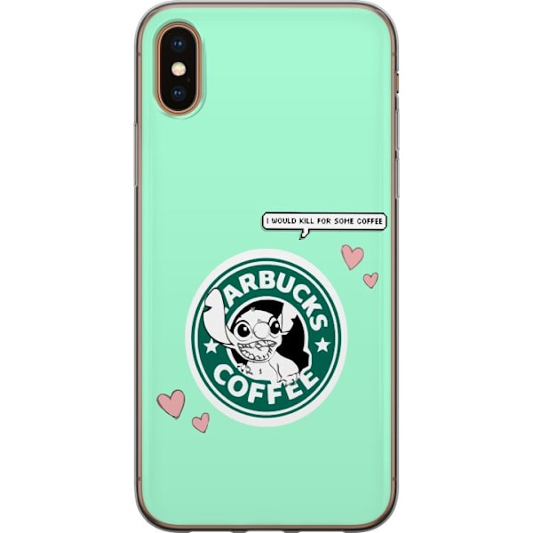 Apple iPhone X Genomskinligt Skal Stitch Kaffe