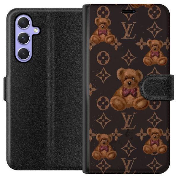 Samsung Galaxy A54 Tegnebogsetui Louis Vuitton Teddybjørn Mønster Luksus Mode Design Populært Motiv Mode Trend Luksuriøse Accessories