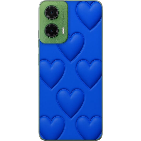 Motorola Moto G35 Läpinäkyvä kuori Siniset Sydämet