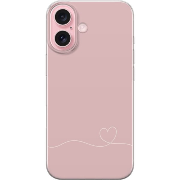 Apple iPhone 16 Genomskinligt Skal Rosa Hjärna Design