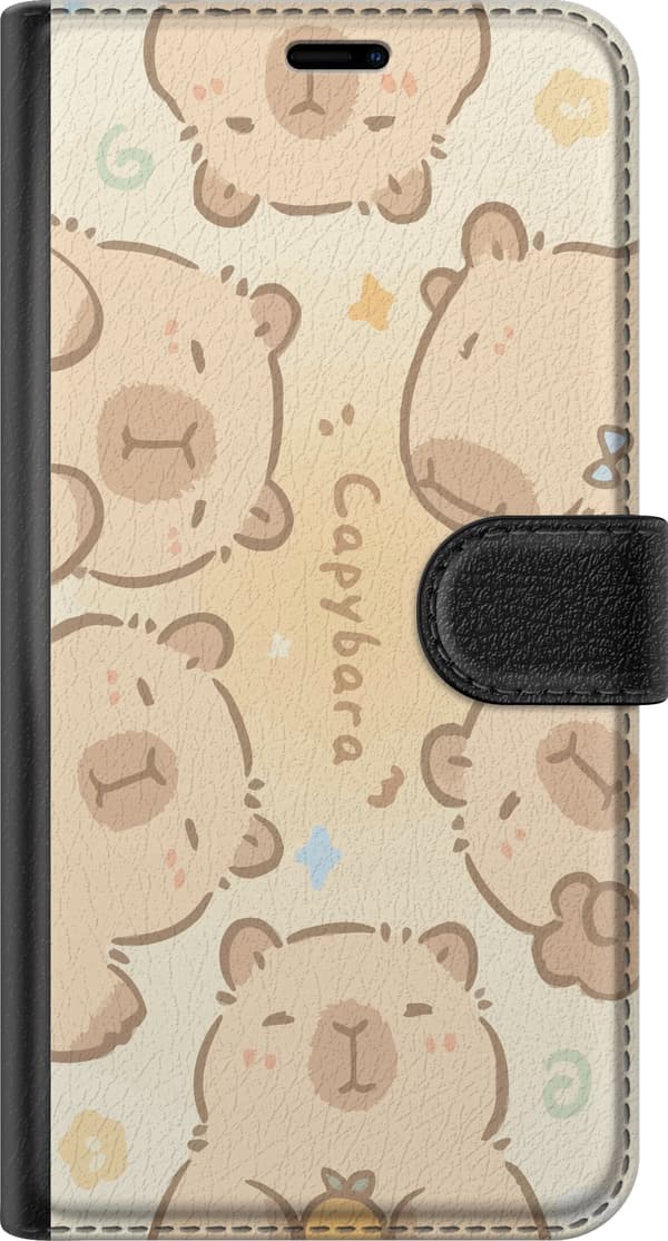 Kompatibel Tegnebogsetui til Samsung Galaxy S22 5G Søde kapybaraer, pasteldesign, søde flodsvin i bløde farver, sød varm stil med charme og legende e