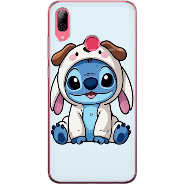 Huawei Y7 (2019) Läpinäkyvä kuori Stitch Koirapuku Lilo & Stitch Disney Hauska Design Sininen Avaruusolento Sarjakuva Hahmo Suosittu Lapsille Suosi