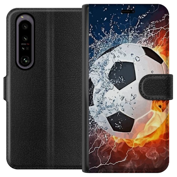 Sony Xperia 1 IV Plånboksfodral Fotboll Eld