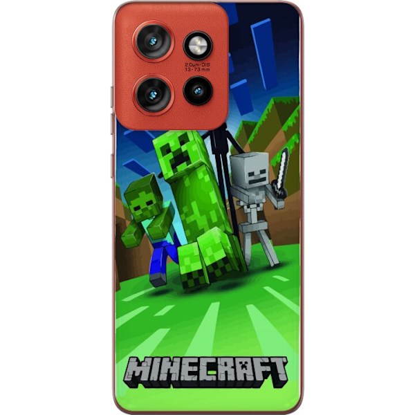 Motorola Edge 50 Neo Läpinäkyvä kuori Minecraft Creeper mobilskal i klassisk grön pixelstil