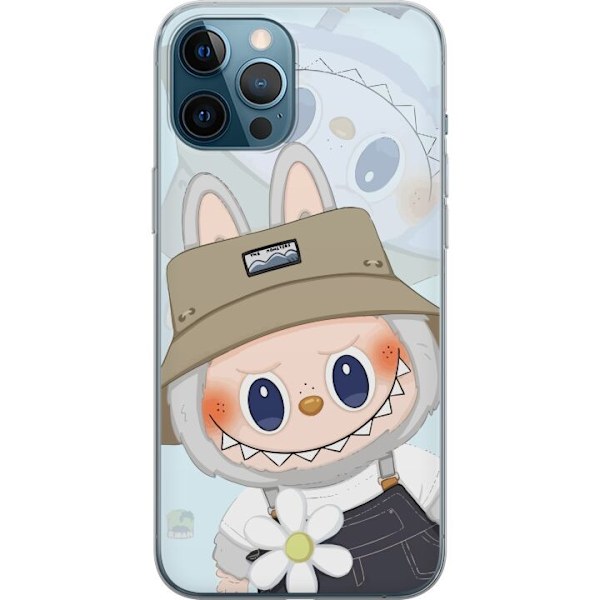 Apple iPhone 12 Pro Max Gennemsigtig cover Labubu med hat - Pop Mart figur Mr. Butcher i retro-stil med karakter