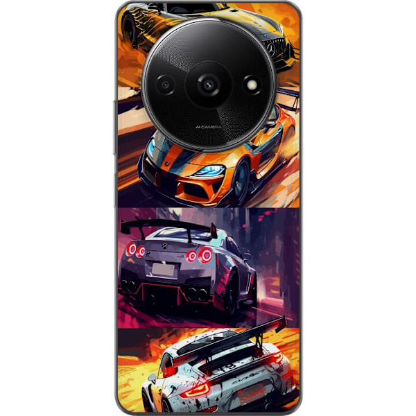 Xiaomi Redmi A3 Läpinäkyvä kuori Ralli kuume - vauhdikas teema ralliautoilla