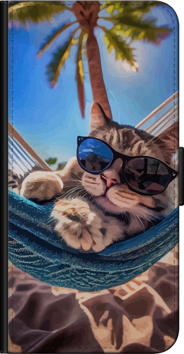 Kompatibel Tegnebogsetui til OnePlus 9 Pro Kat på stranden