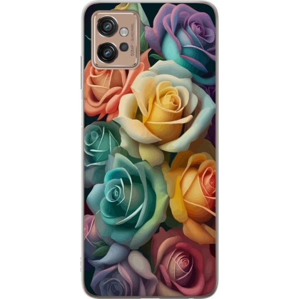 Motorola Moto G32 Läpinäkyvä kuori Värikkäitä ruusuja