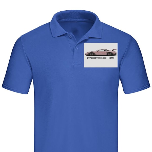 Poloshirt til Voksen | Elegant Poloshirt Porsche 911 Pink Blå Medium