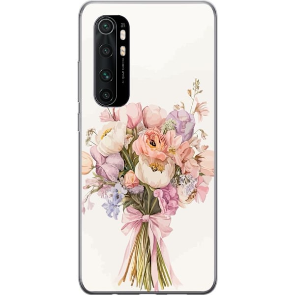 Xiaomi Mi Note 10 Lite Läpinäkyvä kuori Kännykkäkuori värikkäällä kukkakimpulla romanttisessa tyylissä