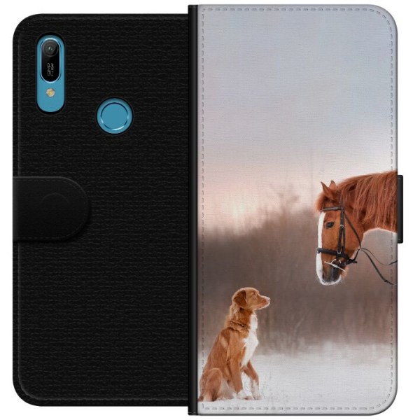 Huawei Y6 (2019) Lommeboketui Hest & Hund