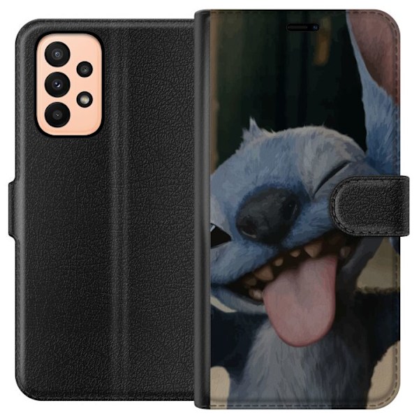 Samsung Galaxy A23 Plånboksfodral Stitch Söt Alien – Blå Favorit från Yttre Rymden