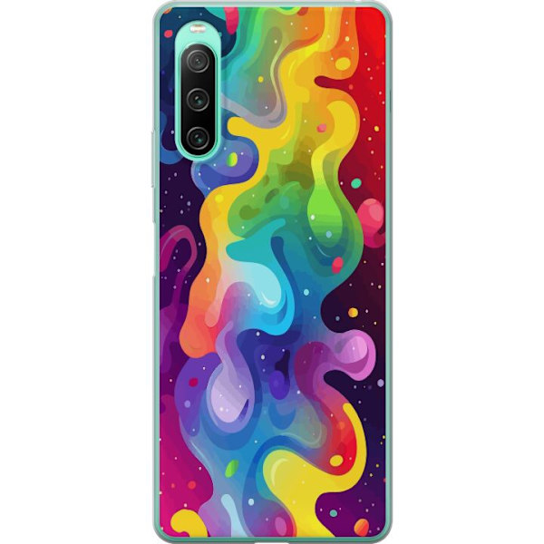 Sony Xperia 10 IV Läpinäkyvä kuori Väriläiskä Abstrakti Taide Suunnittelu Värikäs Kuvio Moderni Suosittu Seinätaito Graafinen Trendi