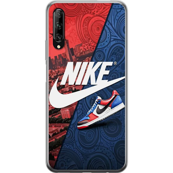 Huawei P smart Pro 2019 Genomskinligt Skal Nike Logotyp Röd Blå Sneaker Stil Sport Fashion Populärt Swoosh Motiv Träningskläder Grafisk Ikon
