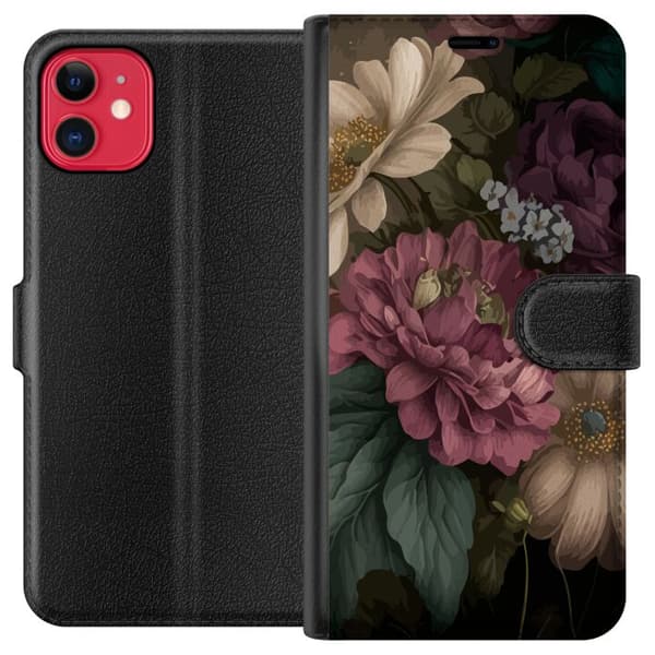 Kompatibel Tegnebogsetui til Apple iPhone 11 Blommor