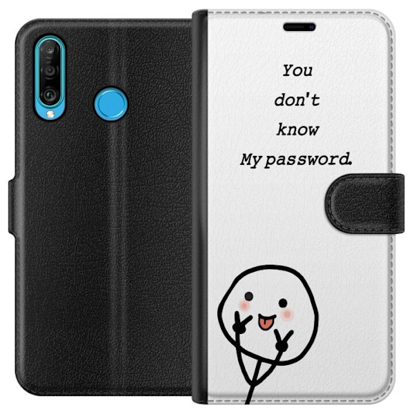Huawei P30 lite Plånboksfodral You Don’t Know My Password – edgy textmotiv med attityd