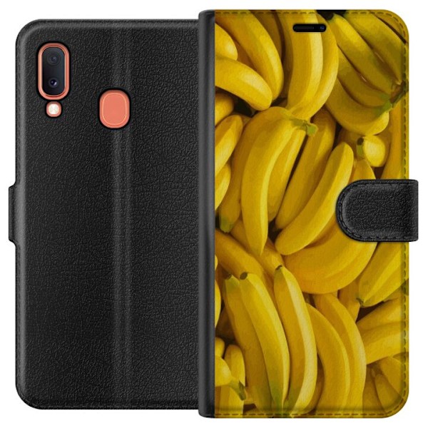 Samsung Galaxy A20e Tegnebogsetui Banan mønster