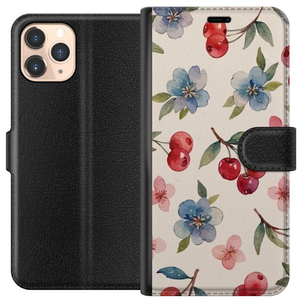 Apple iPhone 11 Pro Plånboksfodral Bär & Blommor – mönste