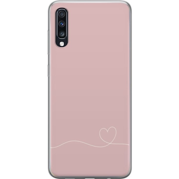 Samsung Galaxy A70 Genomskinligt Skal Rosa Hjärna Design