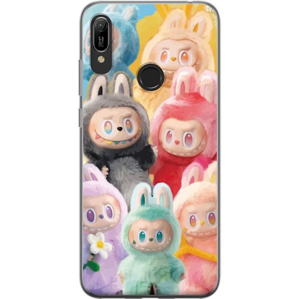 Huawei Y6 (2019) Genomskinligt Skal Labubu Sketch Style – Handritat monster i tusch