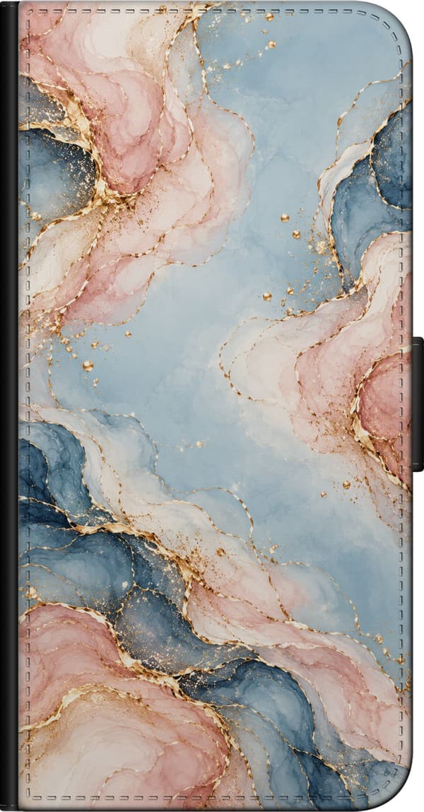 Kompatibelt Plånboksfodral till Xiaomi Redmi Note 9 Pro Pastellmarmor blå
