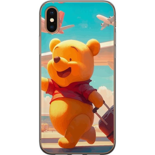Apple iPhone XS Läpinäkyvä kuori Nalle Puh Matkustaa