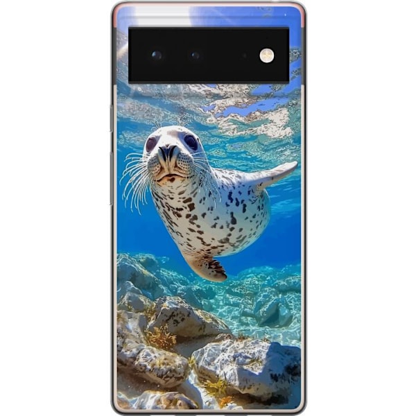 Google Pixel 6 Läpinäkyvä kuori Myynti Meri Uiminen Eläinaihe Luonto Vesimotiivi Sininen Suunnittelu Meriteema Suosittu Motiivi Villieläimet