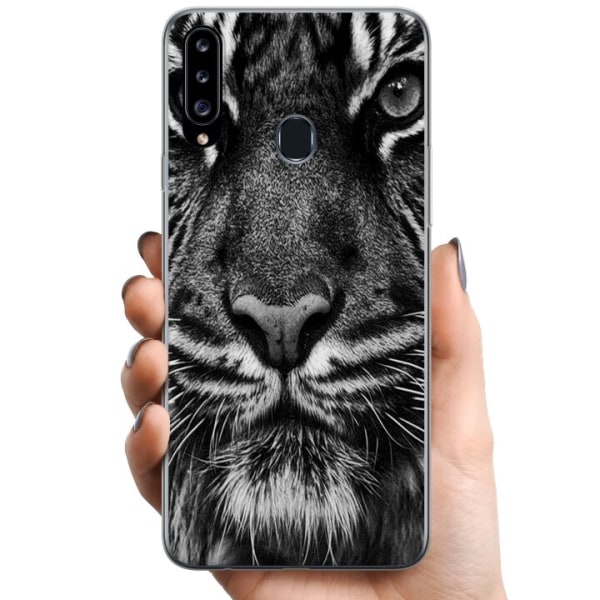 Samsung Galaxy A20s TPU Mobildeksel Tiger