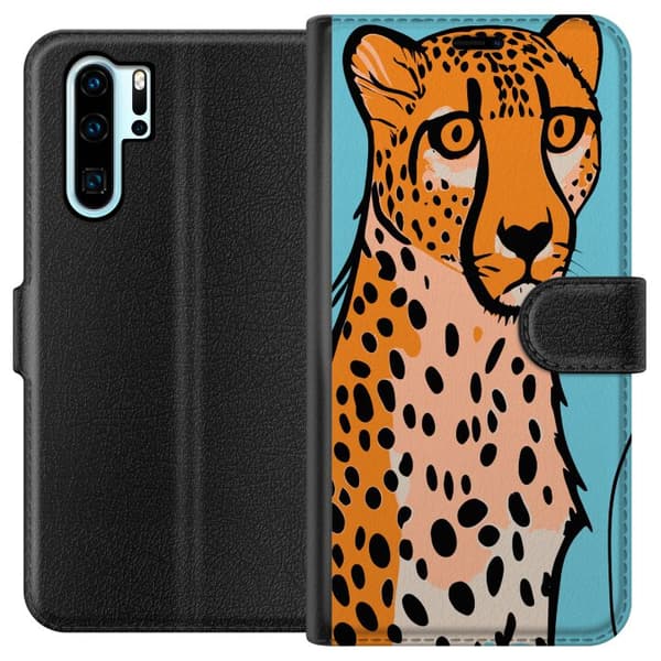 Kompatibelt Lommeboketui til Huawei P30 Pro Overrasket Leopard