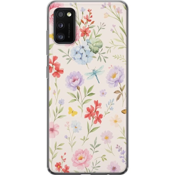 Samsung Galaxy A41 Genomskinligt Skal Blommor
